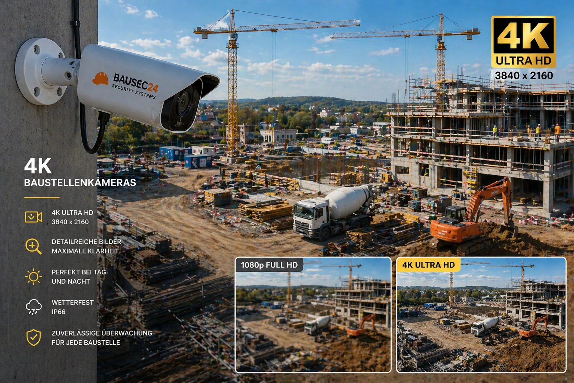 BAUSEC24 Lösung – HD & 4K Baustellenkameras